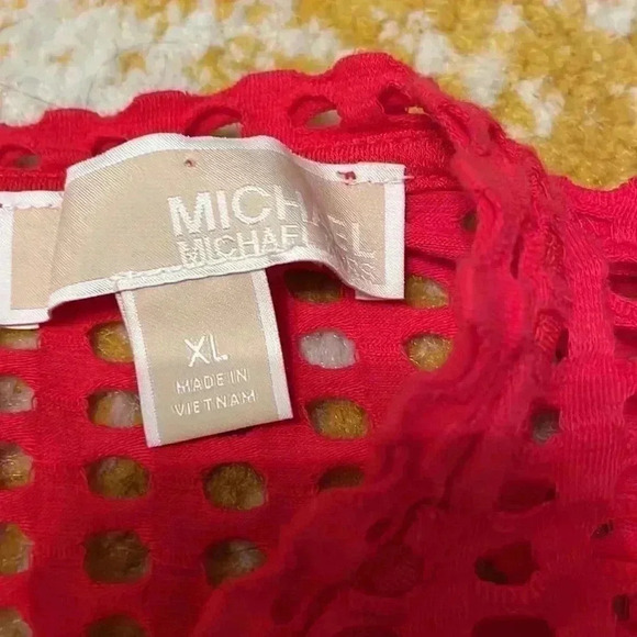 Michael Kors fit in flare mesh stretch little red dress, XL - Picture 2 of 5